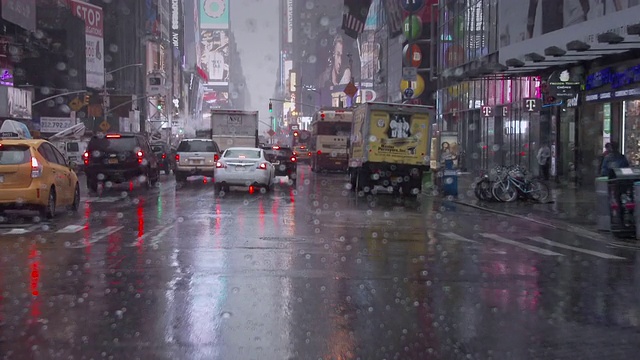 时代广场的雨天视频素材