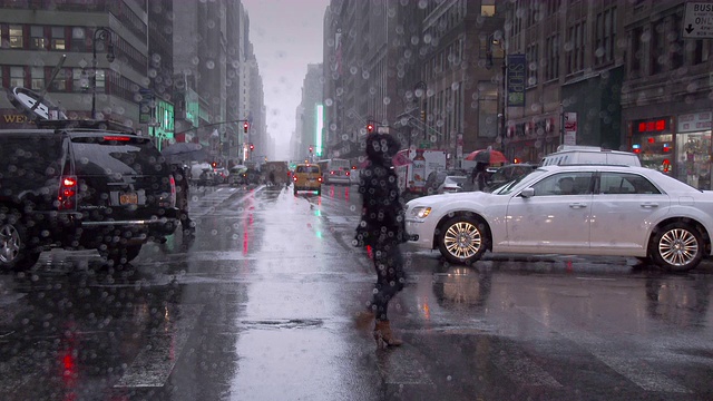 曼哈顿的雨天视频素材