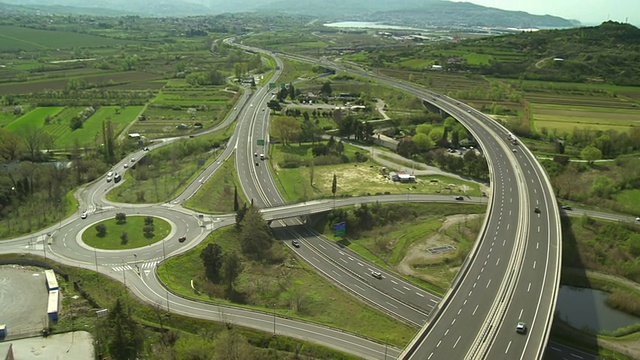 航拍的道路交叉口视频素材