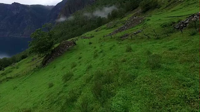 低山坡上的峡湾视频素材