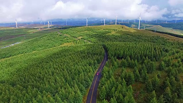 空中草原公路视频素材