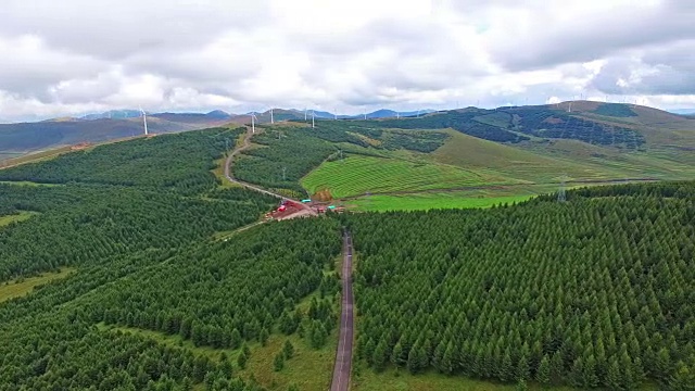 空中草原公路视频素材