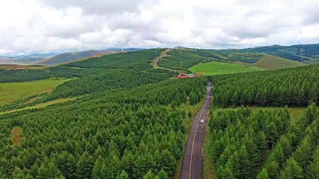 空中草原公路视频素材