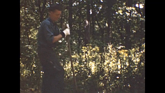 1953年，男人在挖洞，男人和女人在握手视频下载