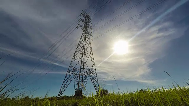 电后高压线视频素材