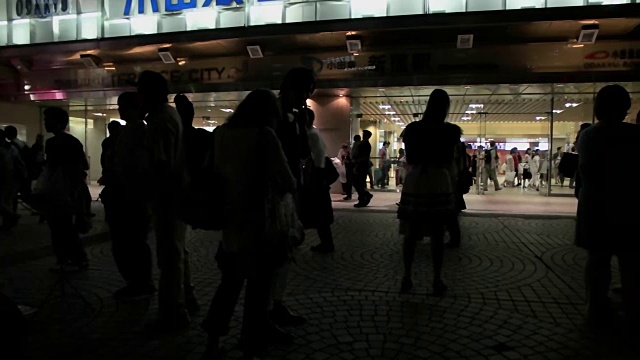 缓慢的运动。夜行新宿的行人。日本东京视频素材