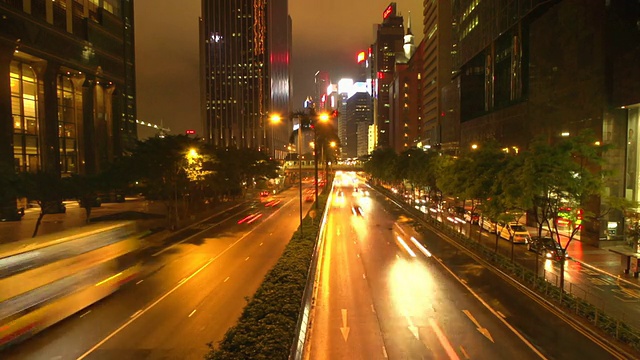 香港夜间延时交通视频素材