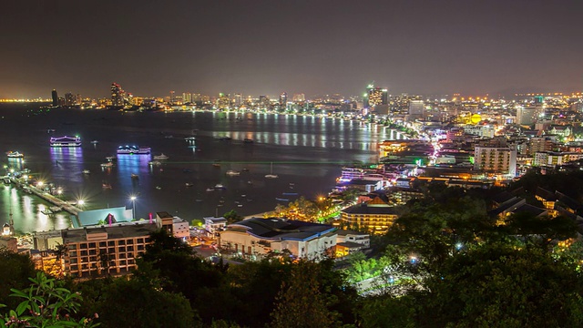 芭堤雅全景夜景(延时)视频下载