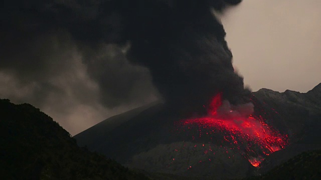 樱岛火山闪电视频素材