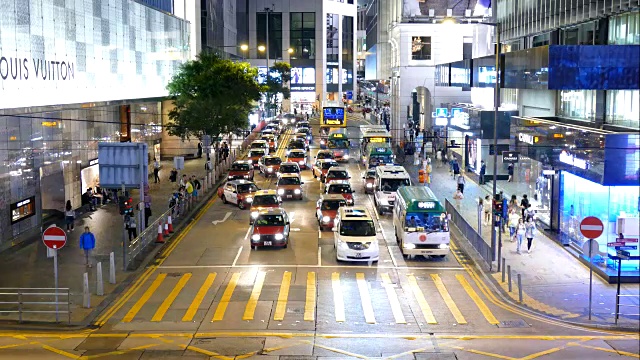 香港中环的延时交通视频素材