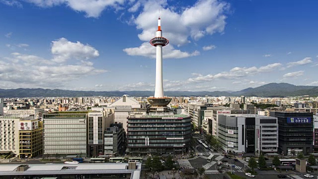 TL, WS交通在京都塔/日本京都视频素材