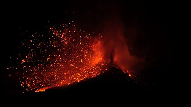 埃特纳火山paroxismal喷发视频素材