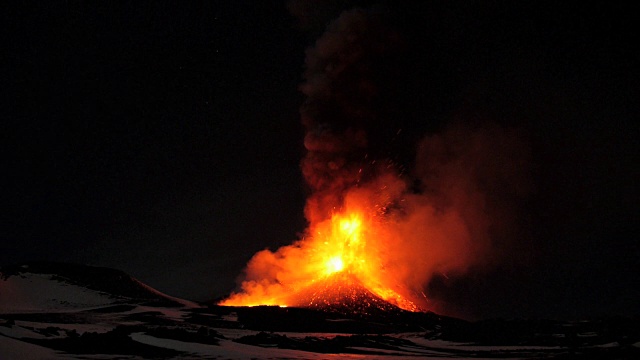 埃特纳火山paroxismal喷发视频素材