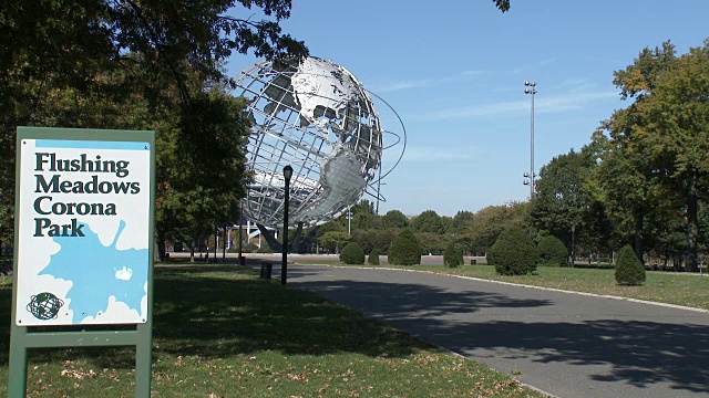 法拉盛草地公园Unisphere -纽约皇后区视频素材