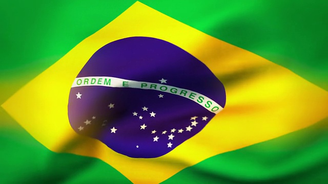 可循环的旗帜Bandeira do Brasil视频素材