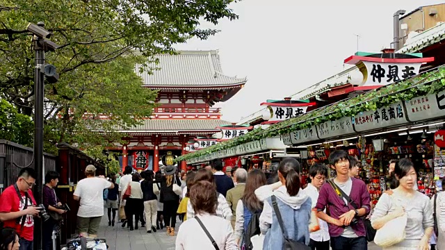 日本东京浅草寺是东京最古老和重要的寺庙，建于645年视频素材