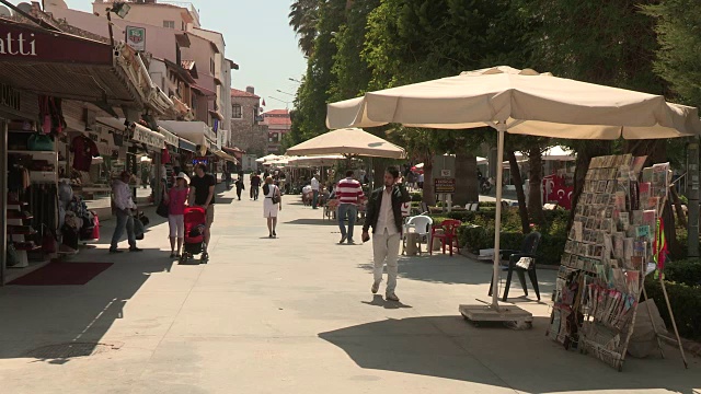 商店和购物者，Kusadasi，土耳其视频素材