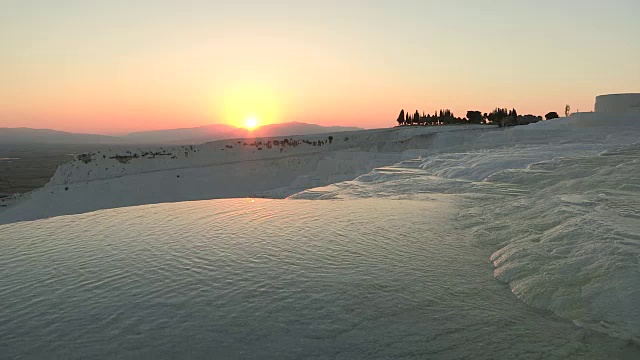 土耳其Pamukkale，梯田上的日落视频素材