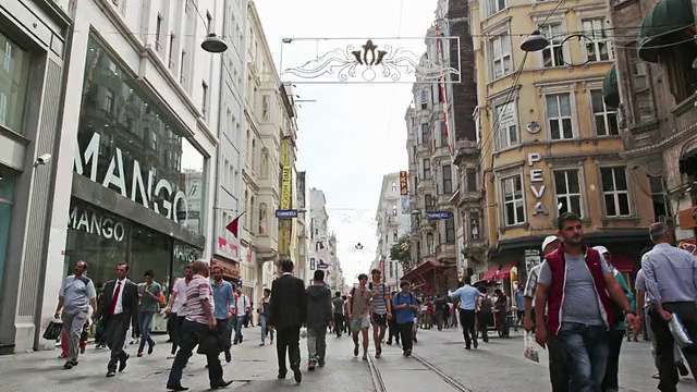 高清:Taksim istikal街人群**时间流逝**视频下载