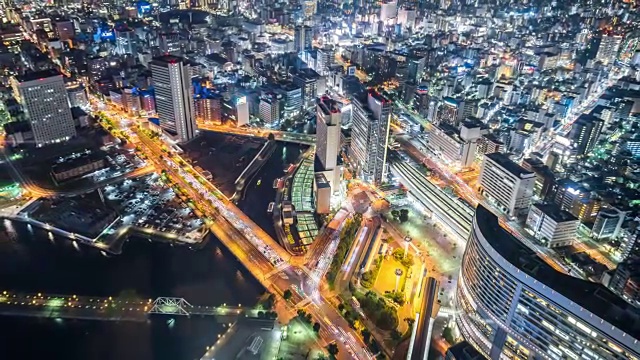 延时-东京夜景鸟瞰图(缩小)视频下载