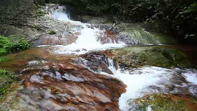 红溪瀑布位于原始森林中视频素材