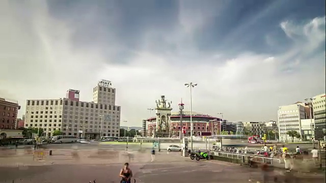 d的Hyperlapse PlaAA§'Espanya巴塞罗那,西班牙。视频素材