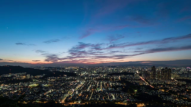 首尔市景与日落视频素材