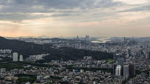 首尔市景与日落视频素材