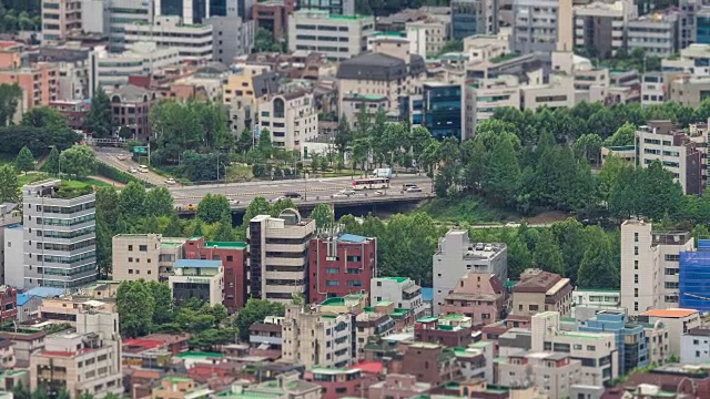 学校场地和城市住宅区视频素材