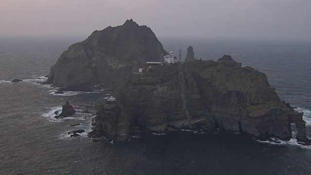 独岛(韩国的自然遗产和最著名的岛屿之一)视频素材