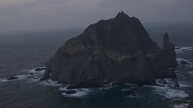 独岛(韩国的自然遗产和最著名的岛屿之一)视频素材