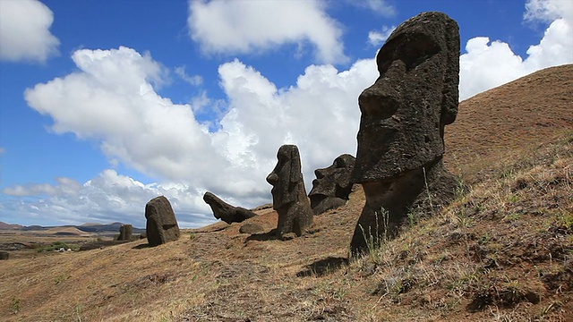 Rano Raraku Moais，复活节岛，智利视频素材