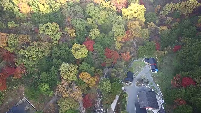 秋季白干山白癜风寺的高视图视频素材