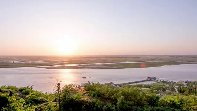 河流和夕阳视频下载