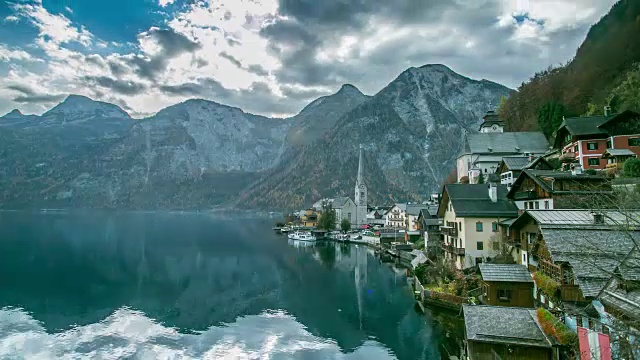 哈尔斯塔特山村风景名胜区视频素材