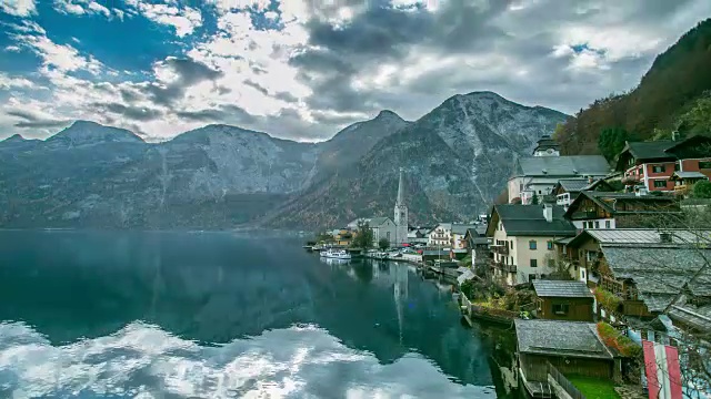 哈尔斯塔特山村风景名胜区视频素材