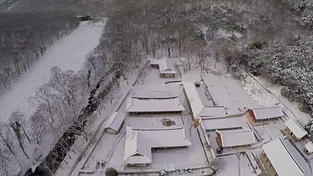 仙云山仙云寺的雪景视频素材