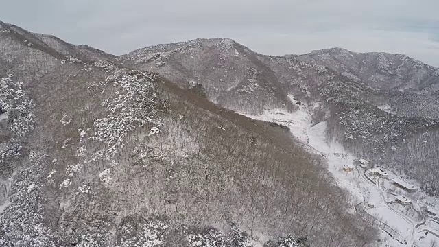 雪景的Seonunsan山视频素材