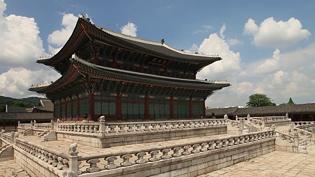 Geunjeongjeon(韩国国宝#223)景福宫段王座厅(朝鲜王朝皇宫)视频素材