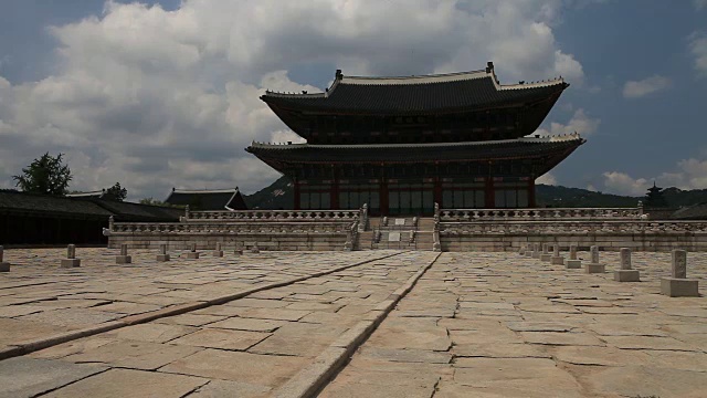 Geunjeongjeon(韩国国宝#223)景福宫段王座厅(朝鲜王朝皇宫)视频素材