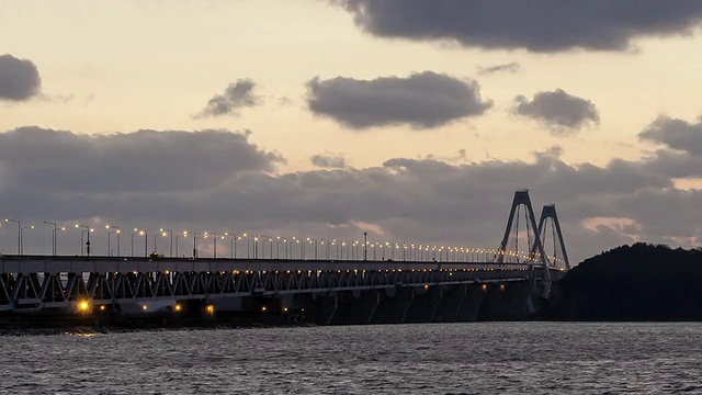 韩国仁川永宗大邱大桥夜景拍摄MS T/L ZO视频素材