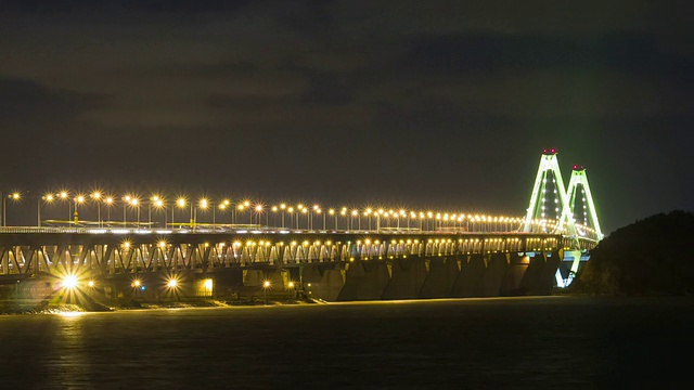 韩国仁川永宗大桥夜景拍摄视频素材