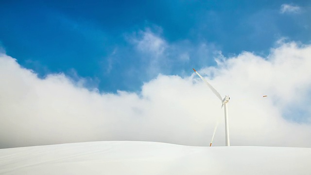 MS T/L平昌风力发电站与云景/平昌，江原道，韩国视频素材