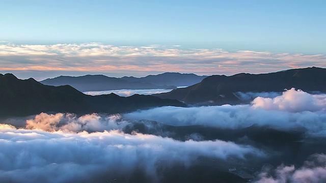 WS ZI T/L韩国江原道永云镇Bongnaesan山云海景观视频素材