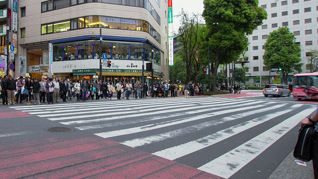 穿过街道的行人/池袋，东京，日本视频素材