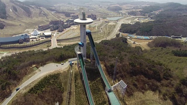 平昌滑雪场周边景观(2018年冬奥会举办地)视频素材