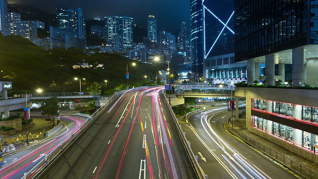 香港的交通夜视频下载