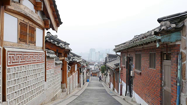 北川韩屋村小巷的景色视频素材