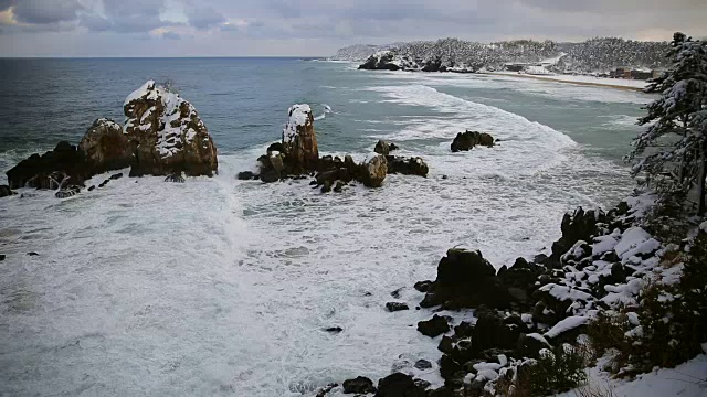 冬天的Chuam海滩景色视频素材