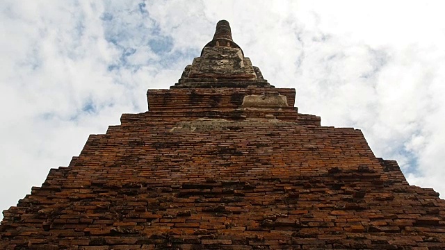 古老的宝塔和蓝色的天空在Wat Phra Mahathat寺视频素材